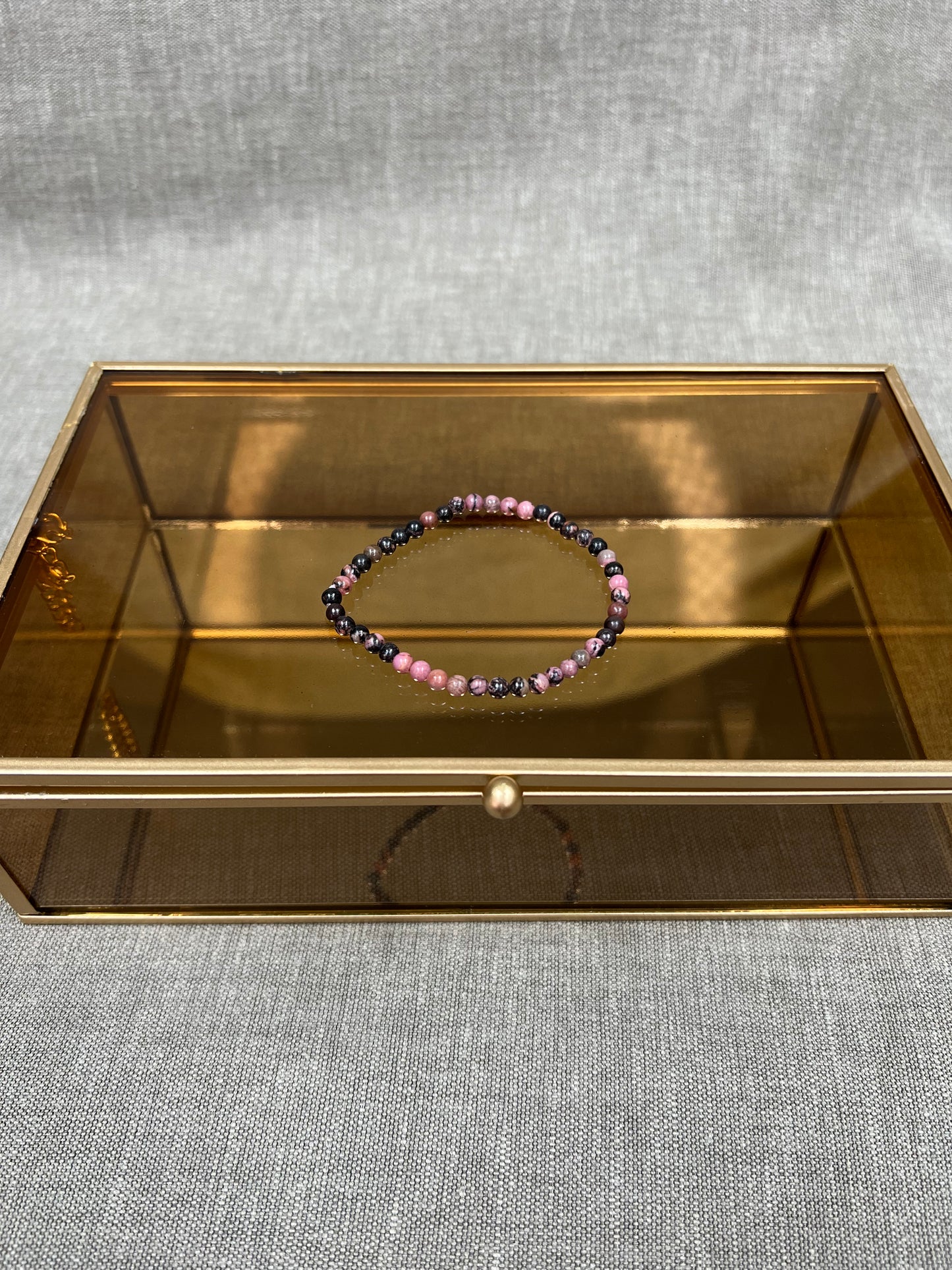 Rhodoniet kogelarmband 4mm