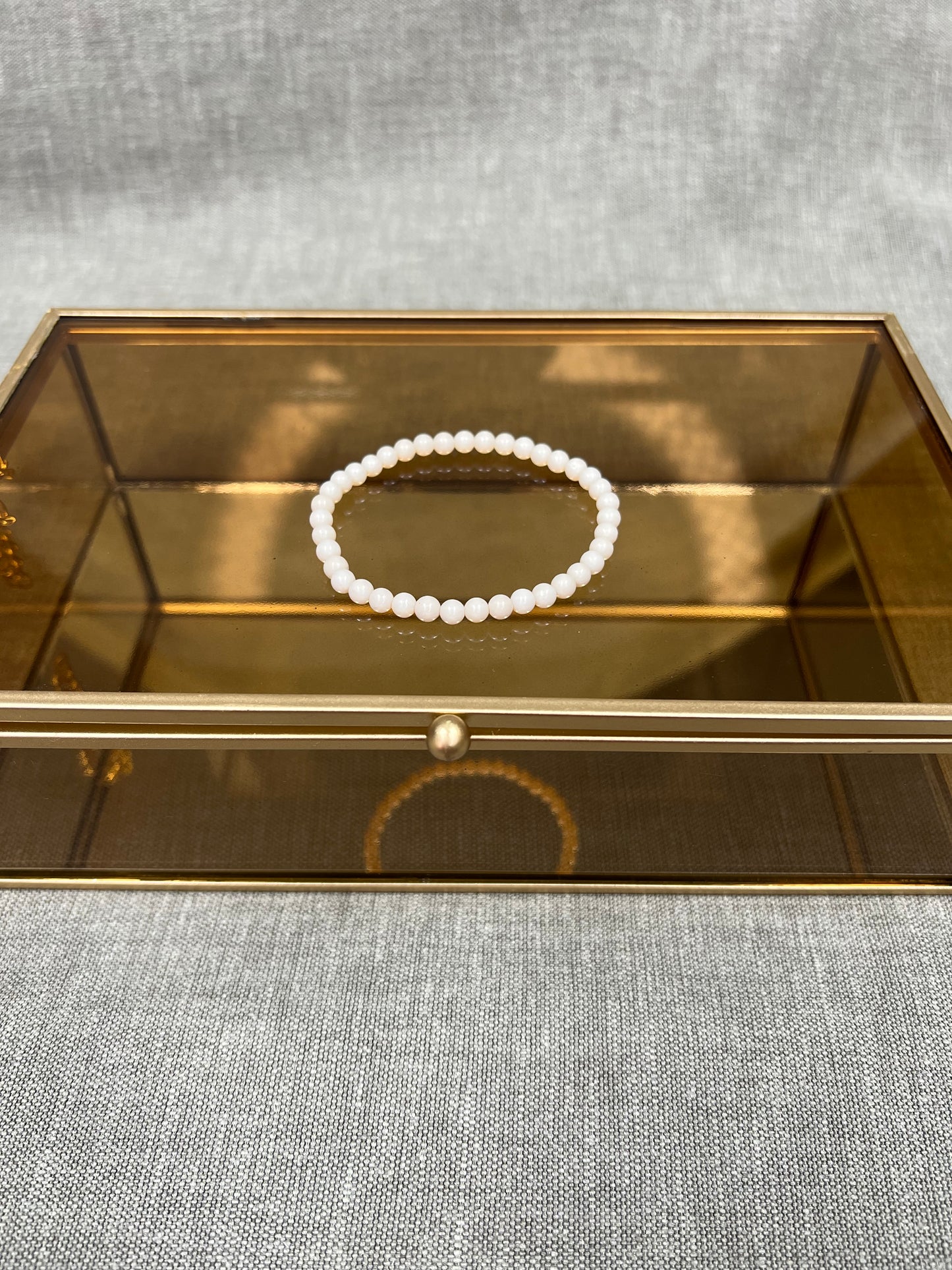 Fossiel jaspis kogelarmband 4mm