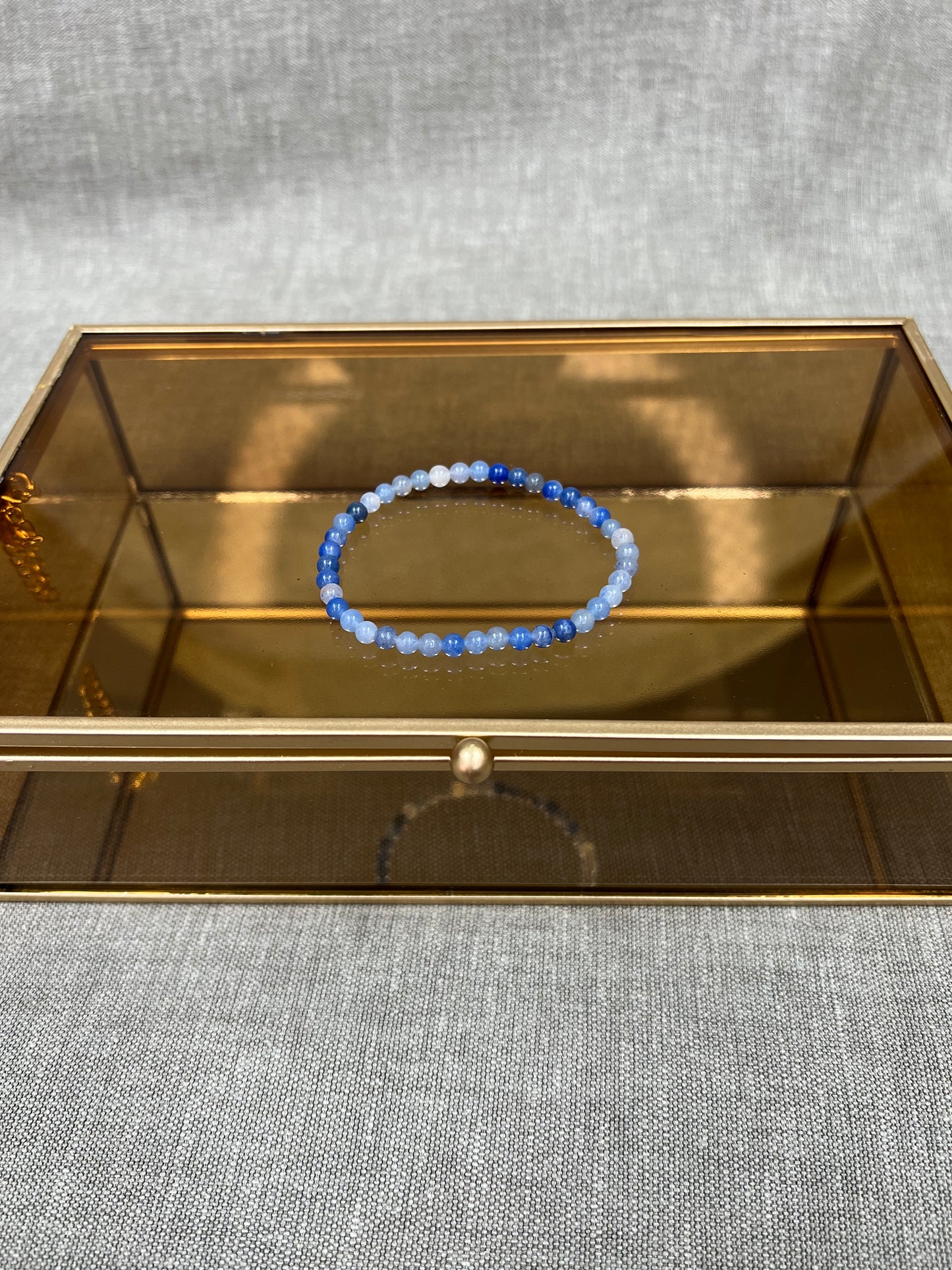 Blauwe aventurijn kogelarmband 4mm