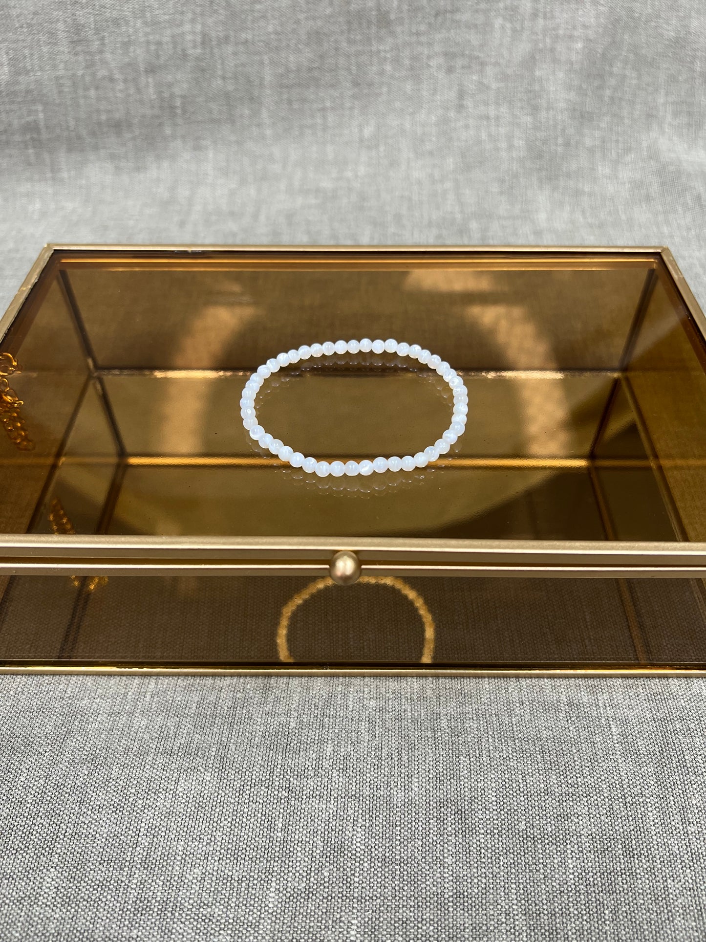 Witte orca agaat kogelarmband 4mm