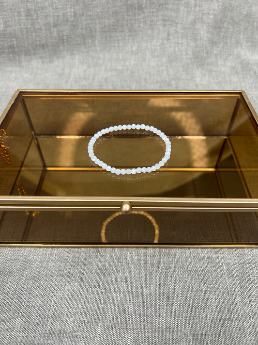 Witte orca agaat kogelarmband 4mm