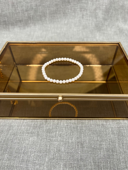 Fossiel jaspis kogelarmband 4mm